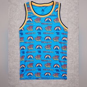 Disney Parks Rainbow Graphic Tank Top Blue Size Small Colorful ’71 Castle